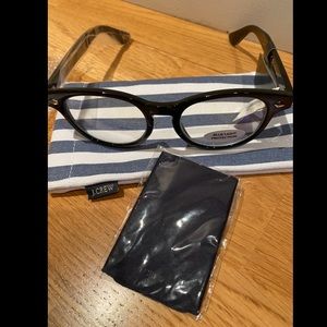 NWT J.Crew Onyx Blue Light glasses with case
